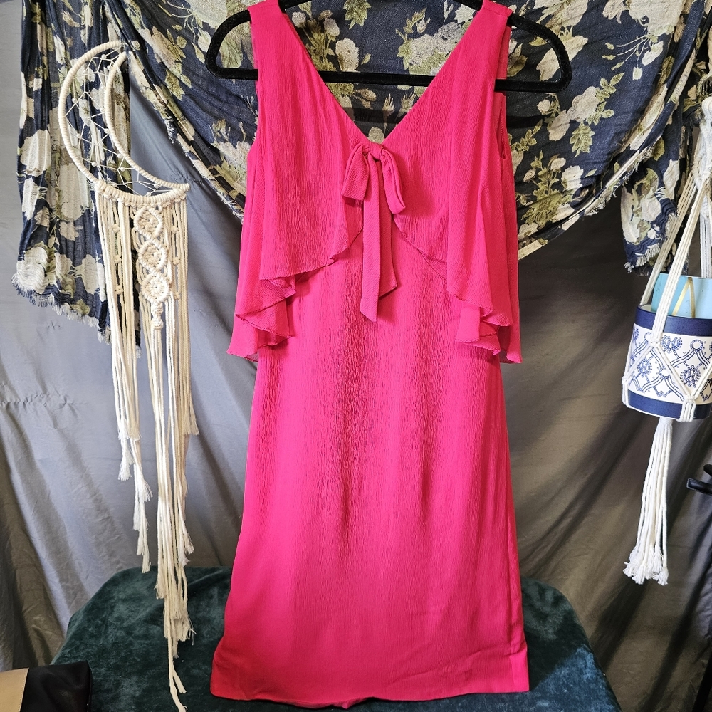 Vintage 1960's Phyllis Anthony Fuscia Pink Cocktail Dress size 4